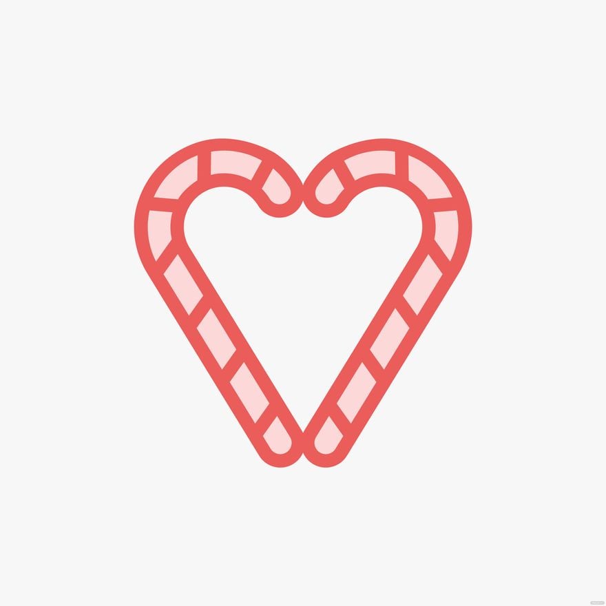 Candy Cane Heart Clipart in Illustrator, EPS, SVG, JPG, PNG