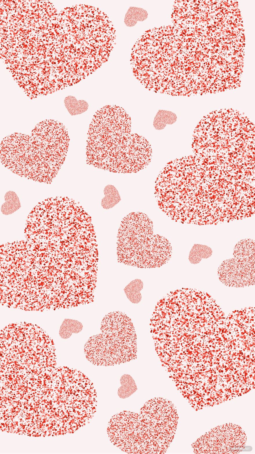 Free Red Glitter Heart Background