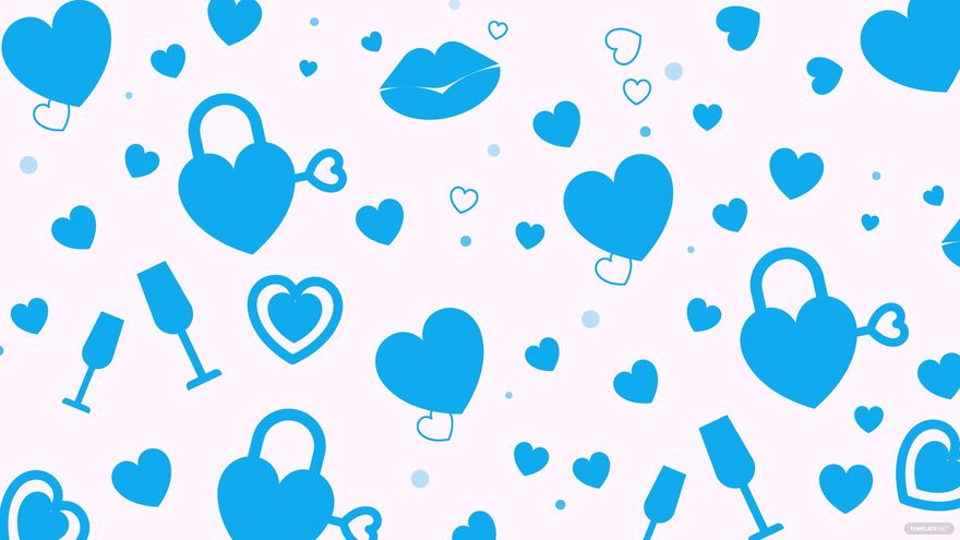 Wedding Blue Heart Background