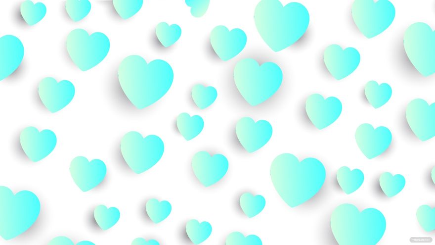Aqua Blue Heart Background