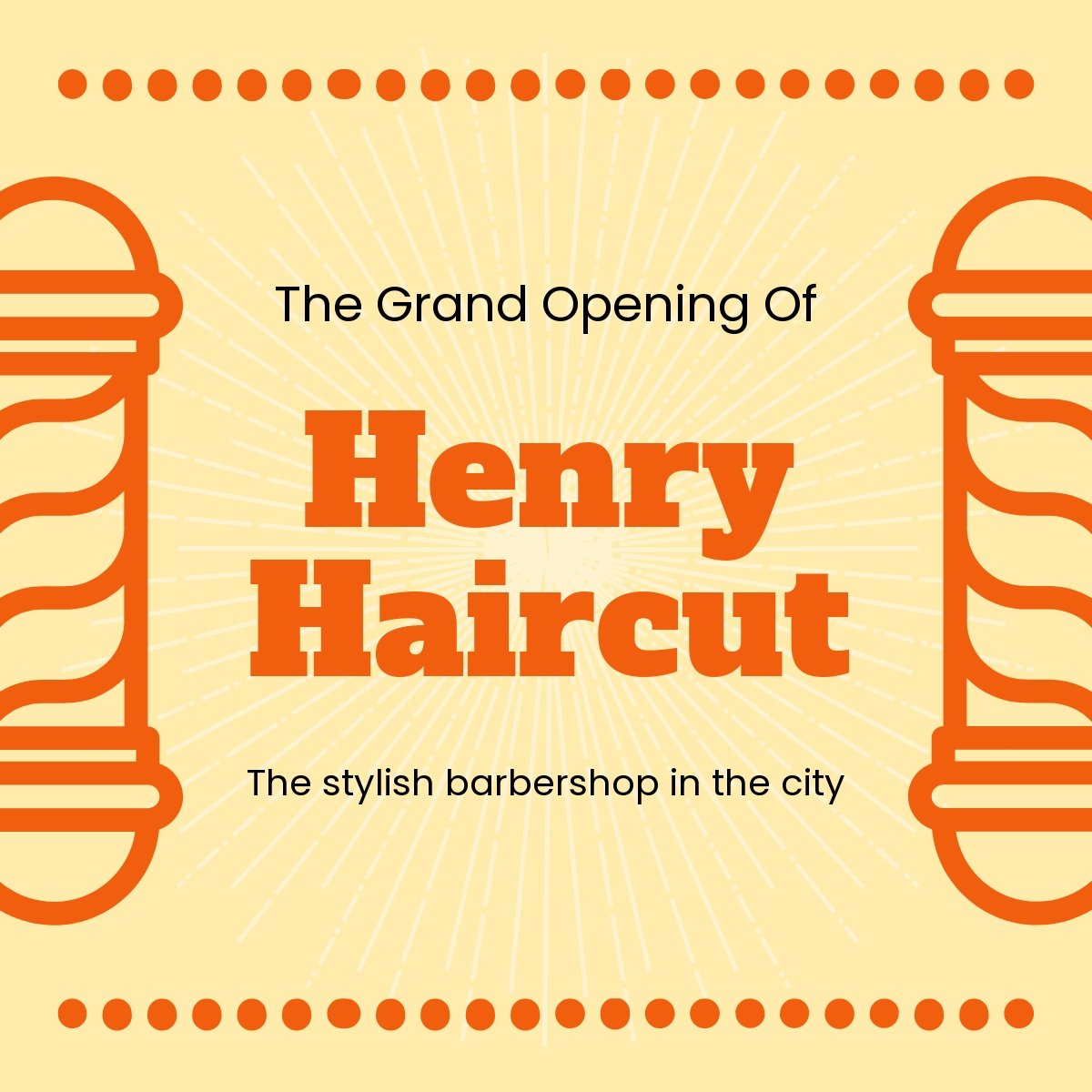 Barber Shop Grand Opening Linkedin Post Template
