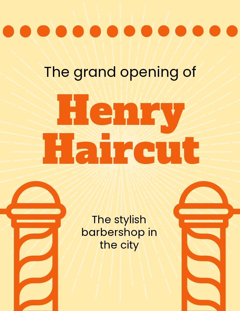 Barber Shop Grand Opening Flyer Template