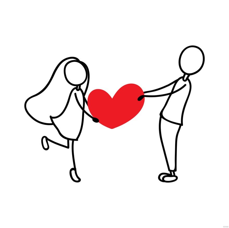 Free: Romantic couple drawing 
