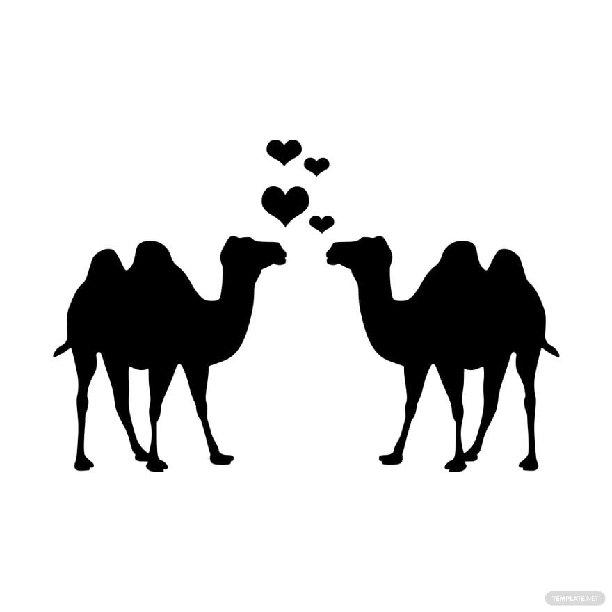 Camel Heart Shape Silhouette