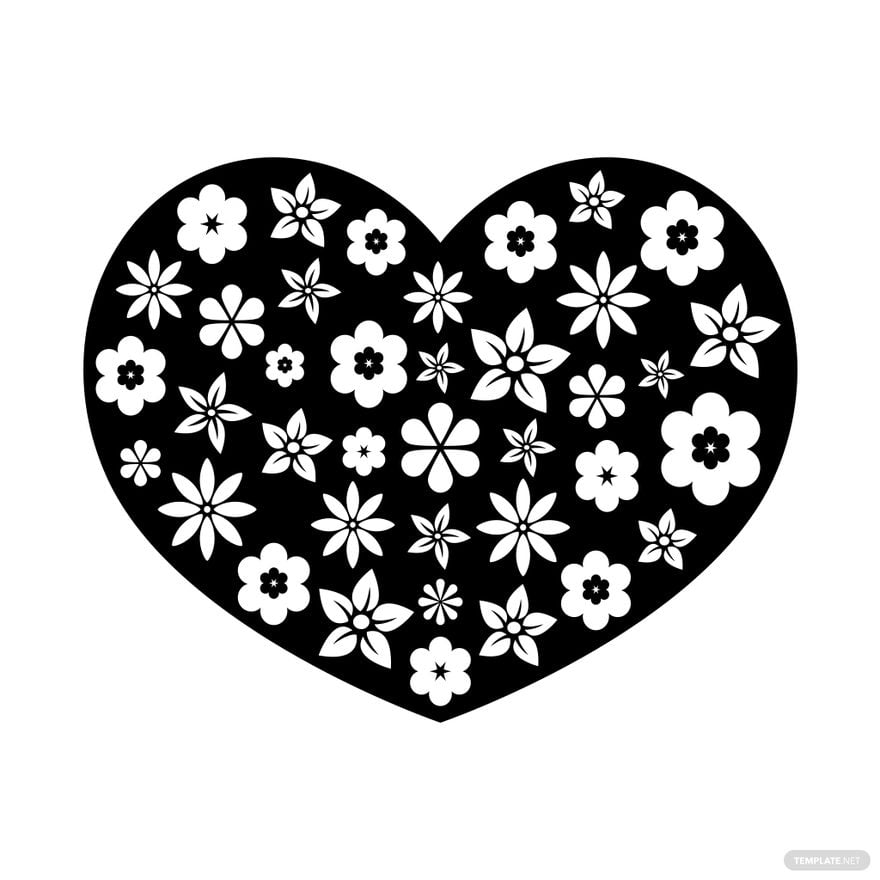 Heart Shape Flower Silhouette in Illustrator, PSD, EPS, SVG, JPG, PNG