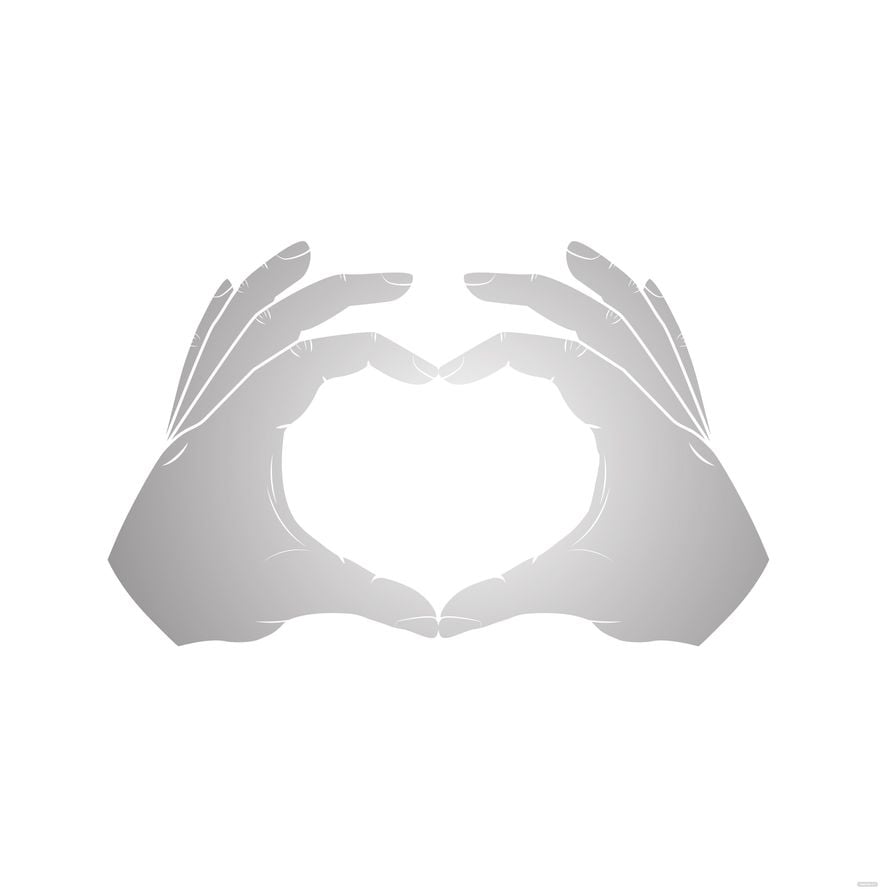 Transparent Heart Hands Silhouette