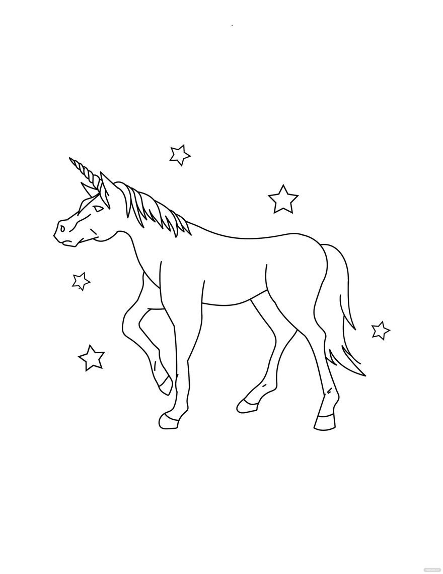 Free Unicorn Coloring Page for Adults