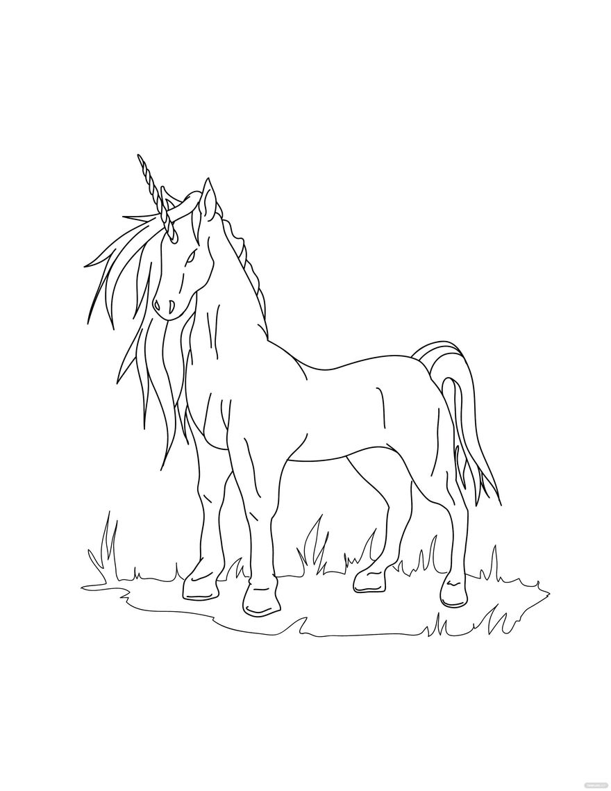 Free Mythical Unicorn Coloring Page