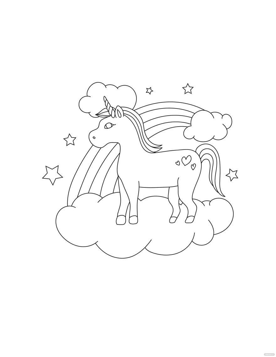 Free Magical Unicorn Coloring Page