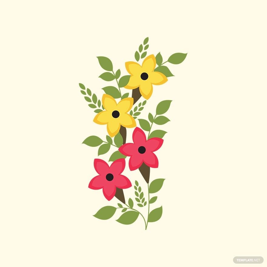 Pink and Yellow Floral Vector
