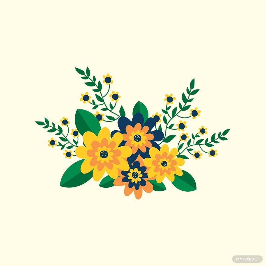 Free Bright Yellow Floral Vector