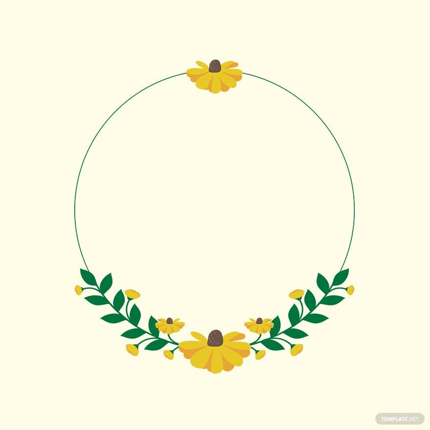 Free Yellow Floral Wreath Vector