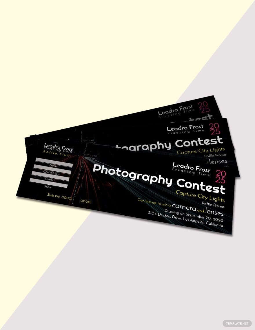Photography Raffle Ticket Template