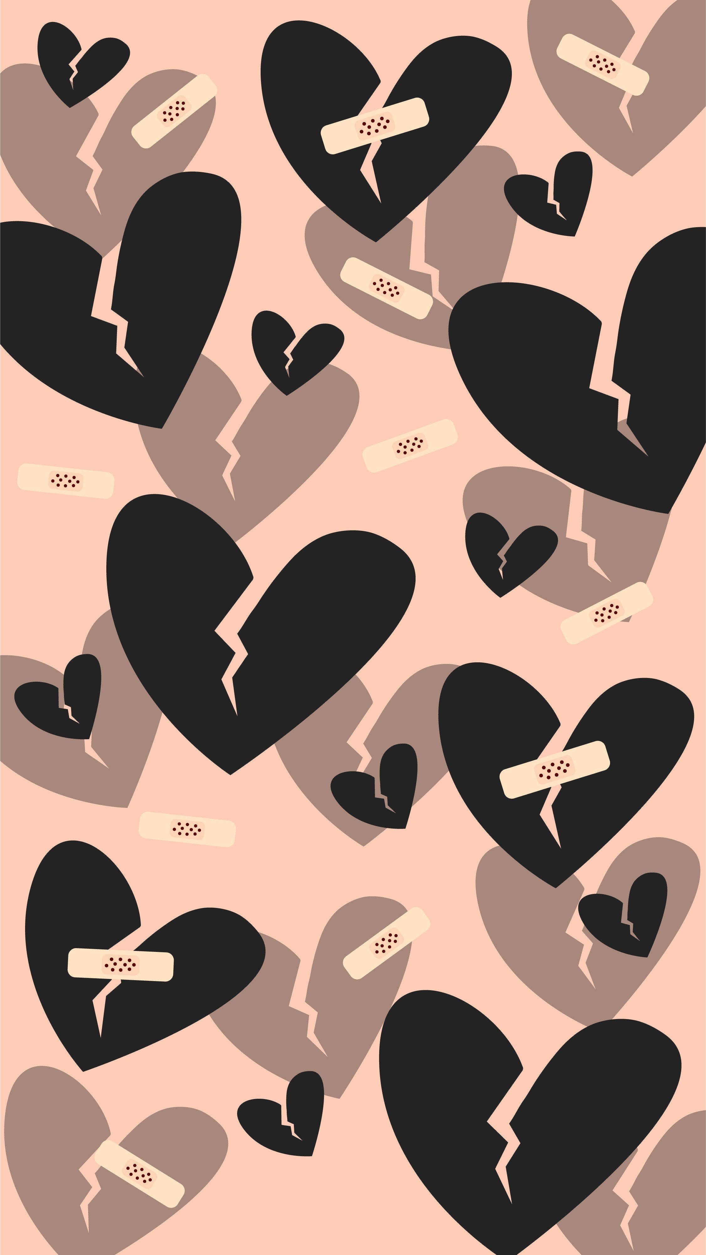 Free Black Broken Heart Background EPS, Illustrator, JPG, SVG