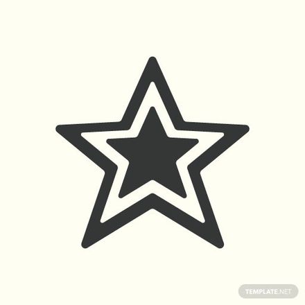 Black and White Star Vector