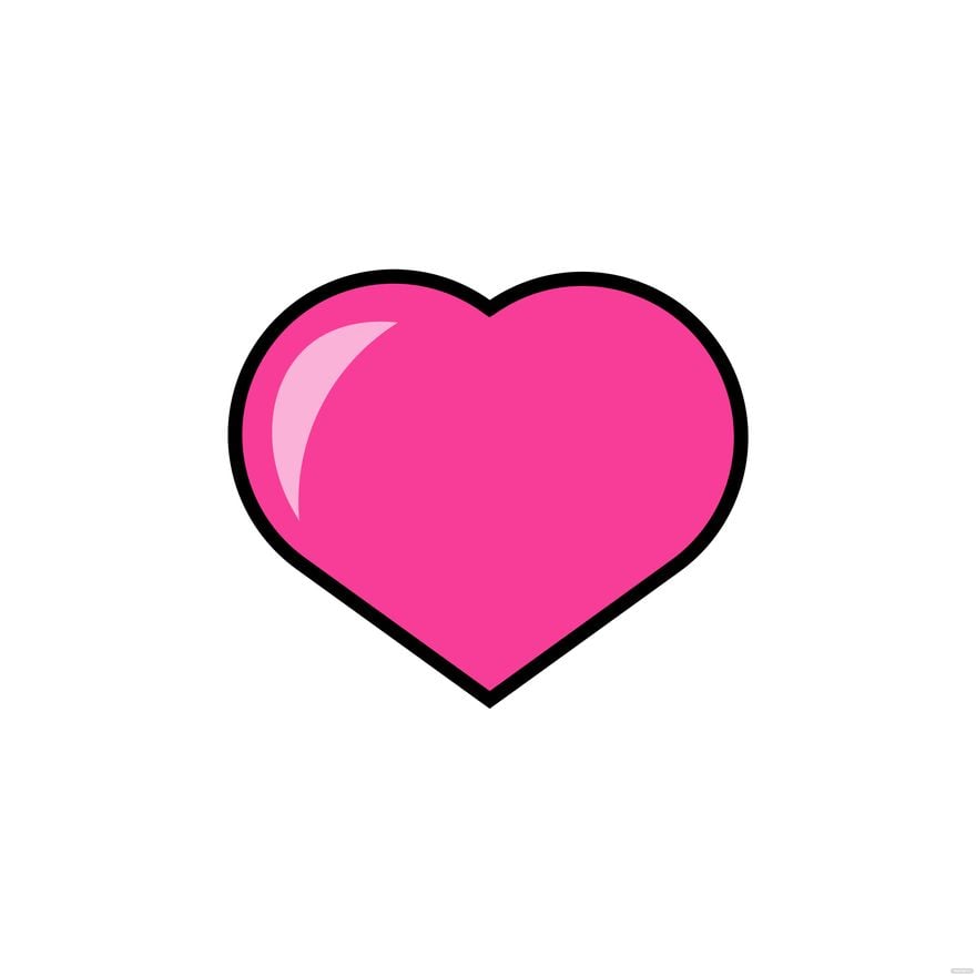 Free Pink Heart Outline Clipart Illustrator