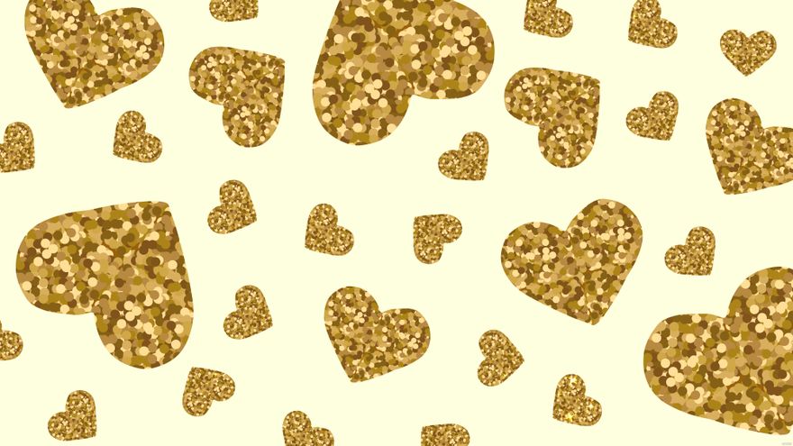Glitter Gold Heart Background