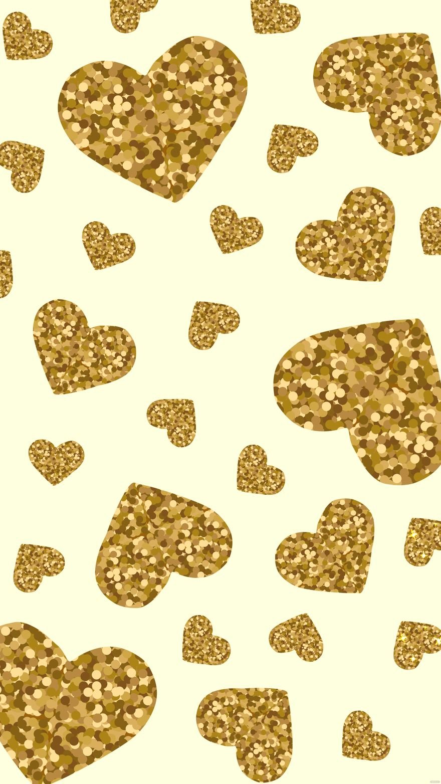 Free Glitter Gold Heart Background