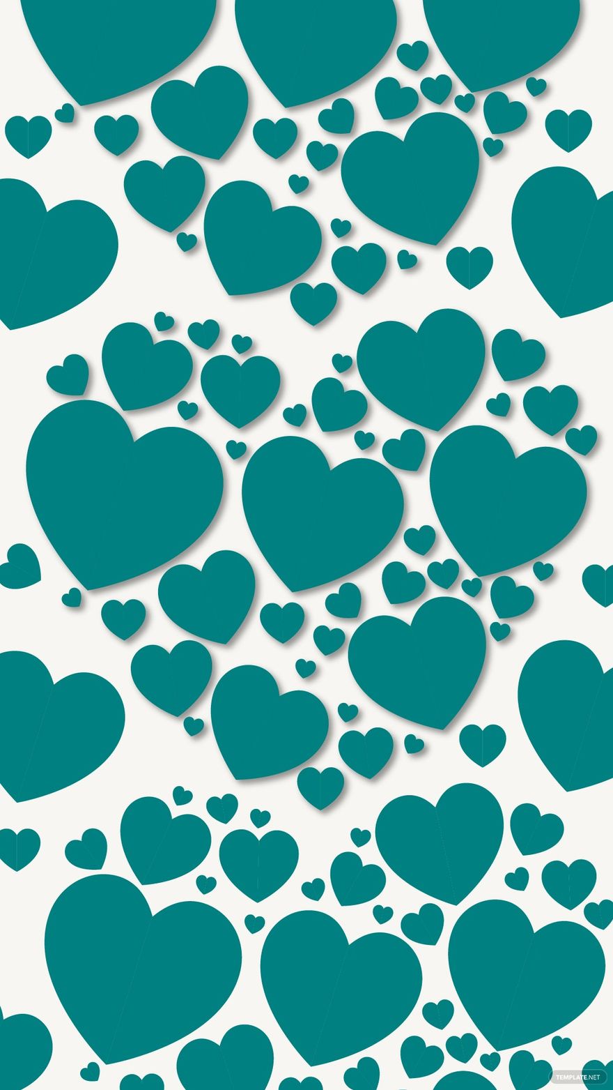 Free Teal Heart Background in Illustrator, EPS, SVG, JPG