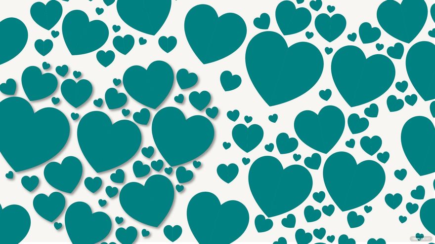 Teal Heart Background