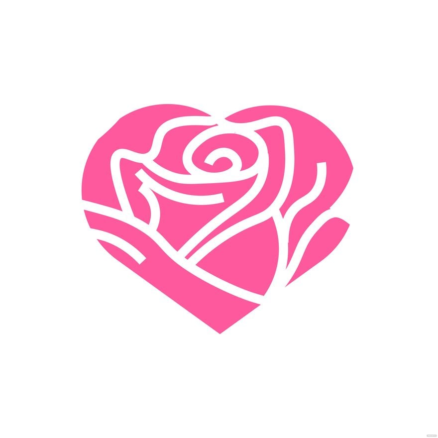 Free Pink Heart Rose Clipart