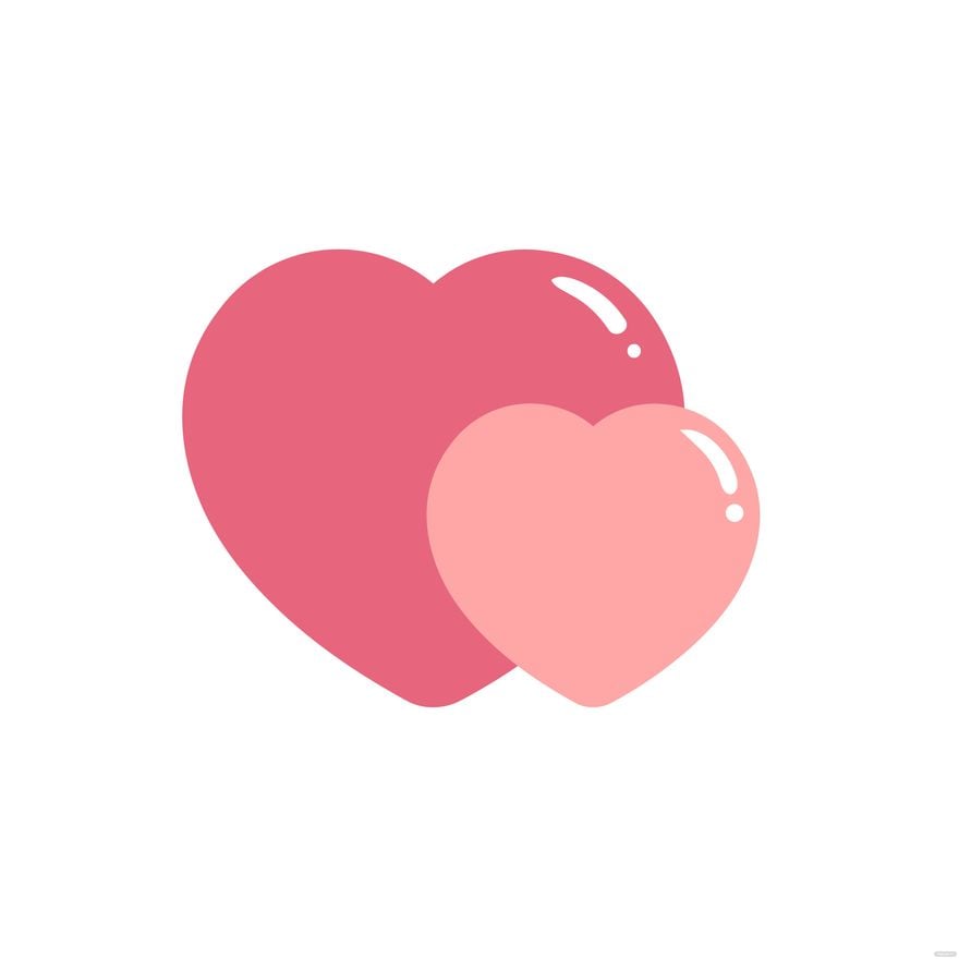 Pink Double Hearts Clipart in Illustrator, EPS, SVG, JPG, PNG