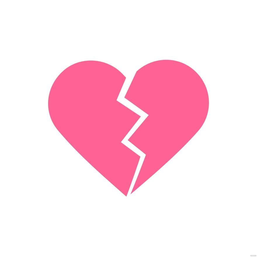 Free Pink Broken Heart Clipart in Illustrator, EPS, SVG, JPG, PNG