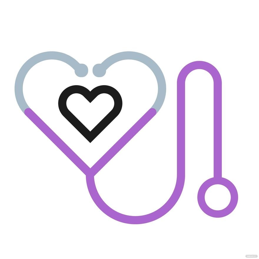 Free Stethoscope Heart Outline Clipart in Illustrator, EPS, SVG, JPG, PNG