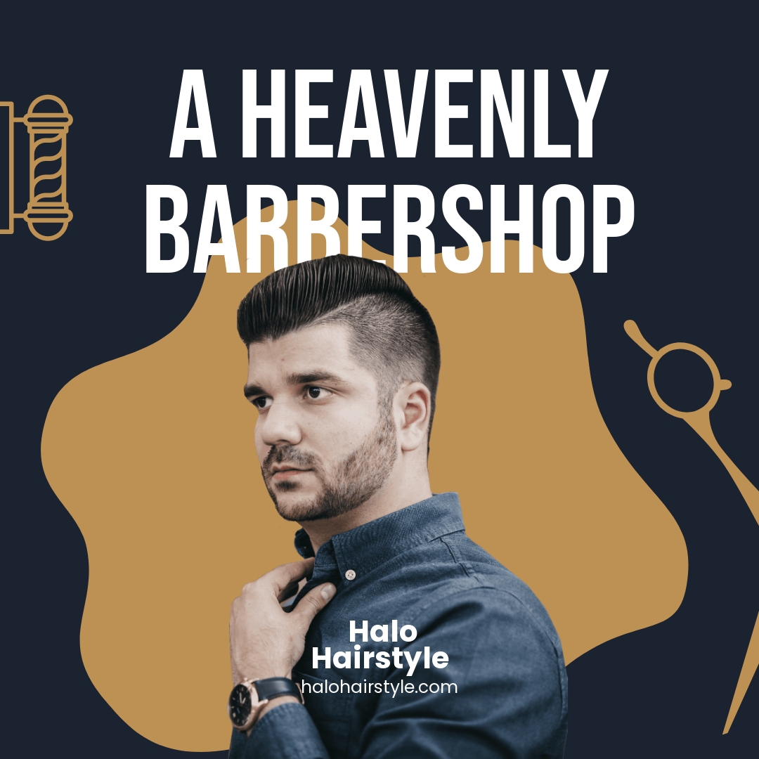 Free Barber Shop Advertisement Instagram Post Template