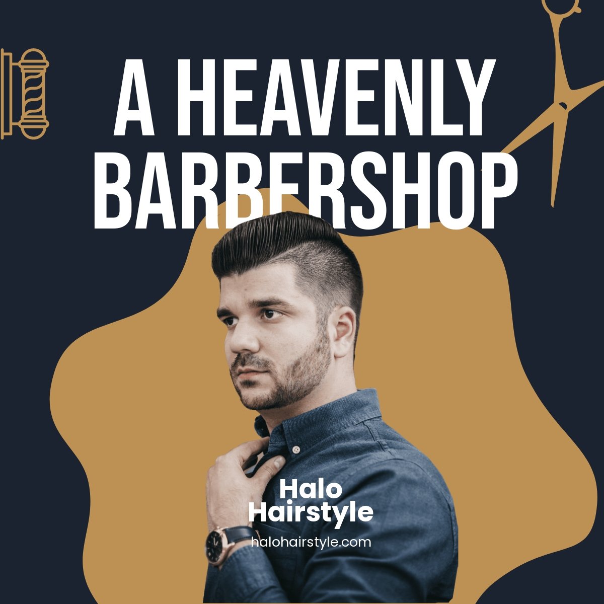 Barber Shop Advertisement Linkedin Post Template