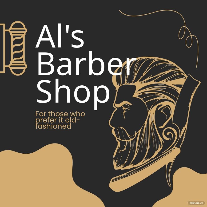 Vintage Barber Shop Linkedin Post Template