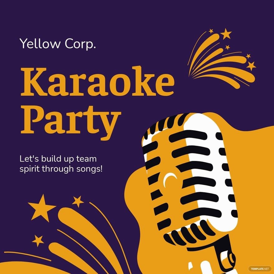 Karaoke Party Linkedin Post Template