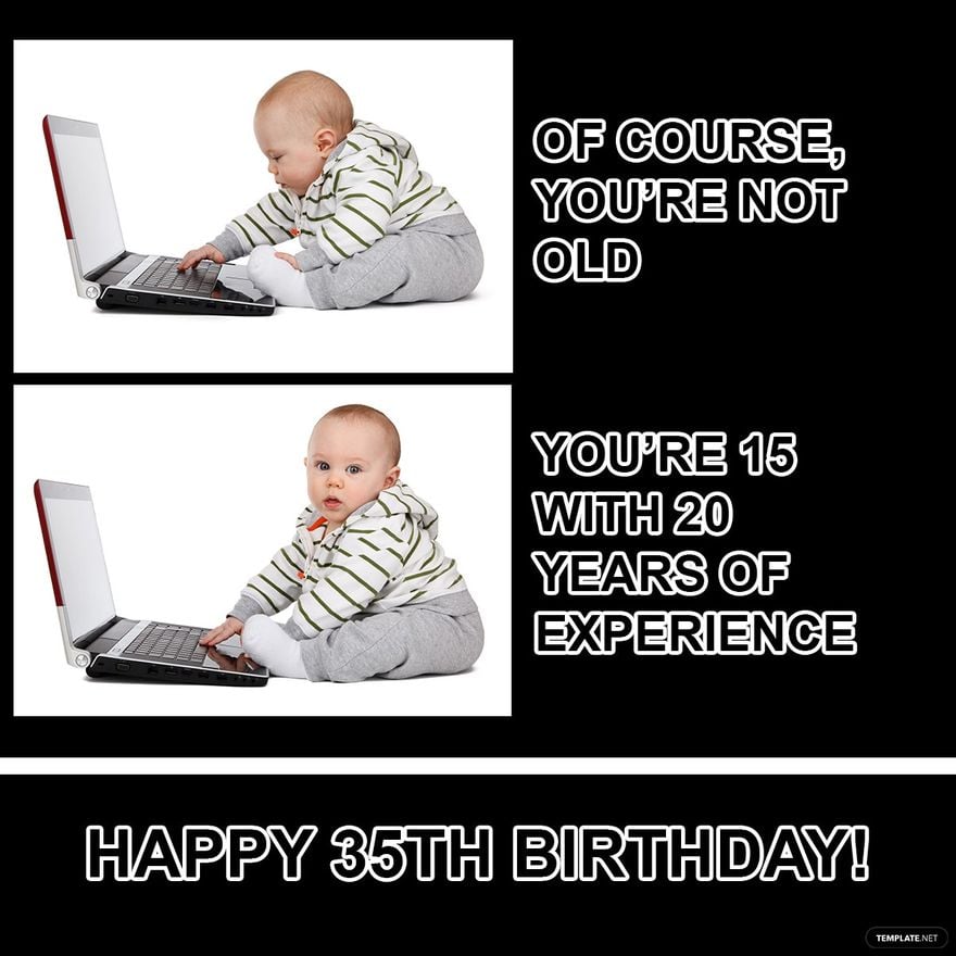 Happy 35th Birthday Meme in Illustrator, PSD, JPG, GIF, PNG