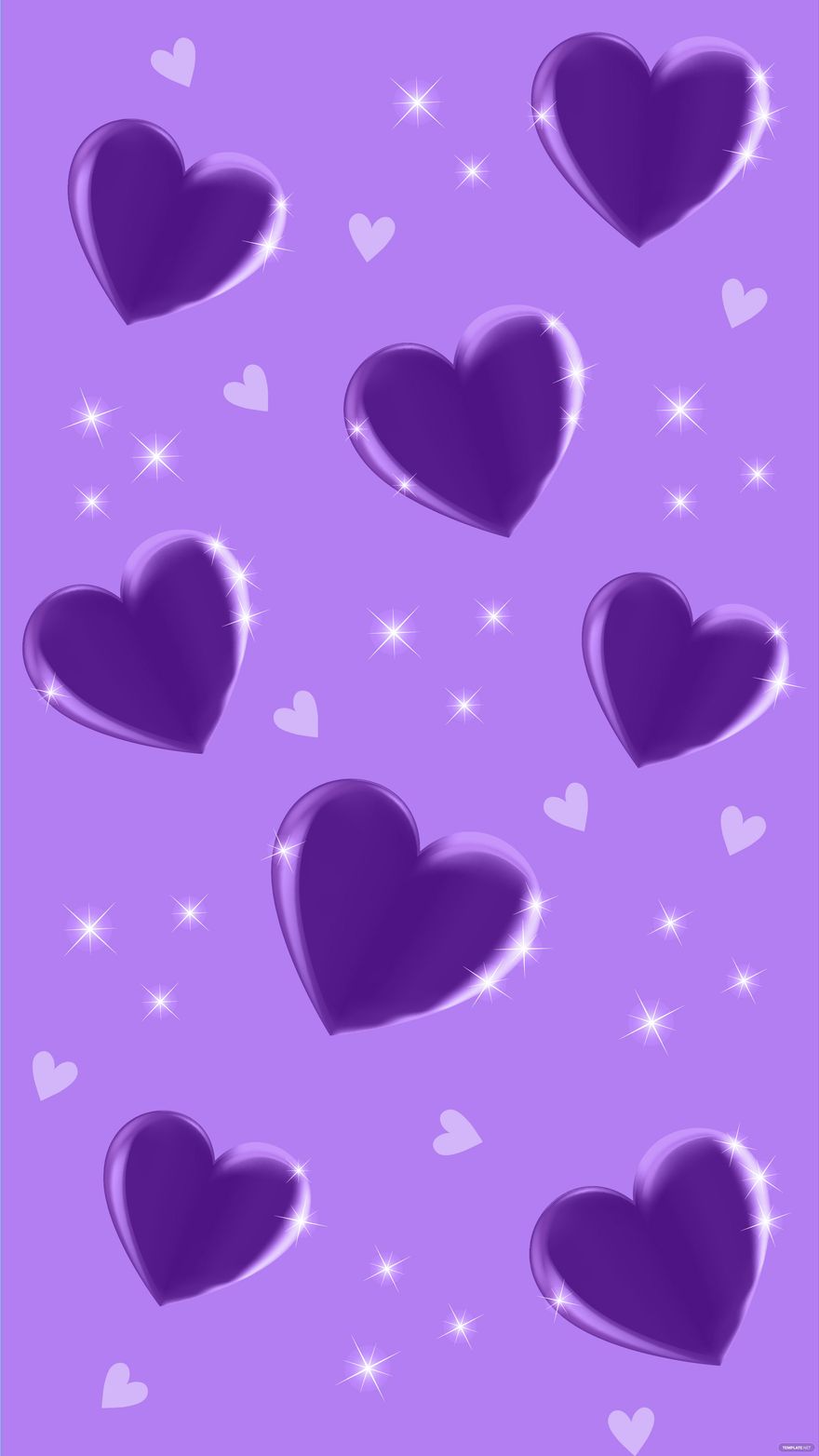 Free Sparkle Purple Heart Background