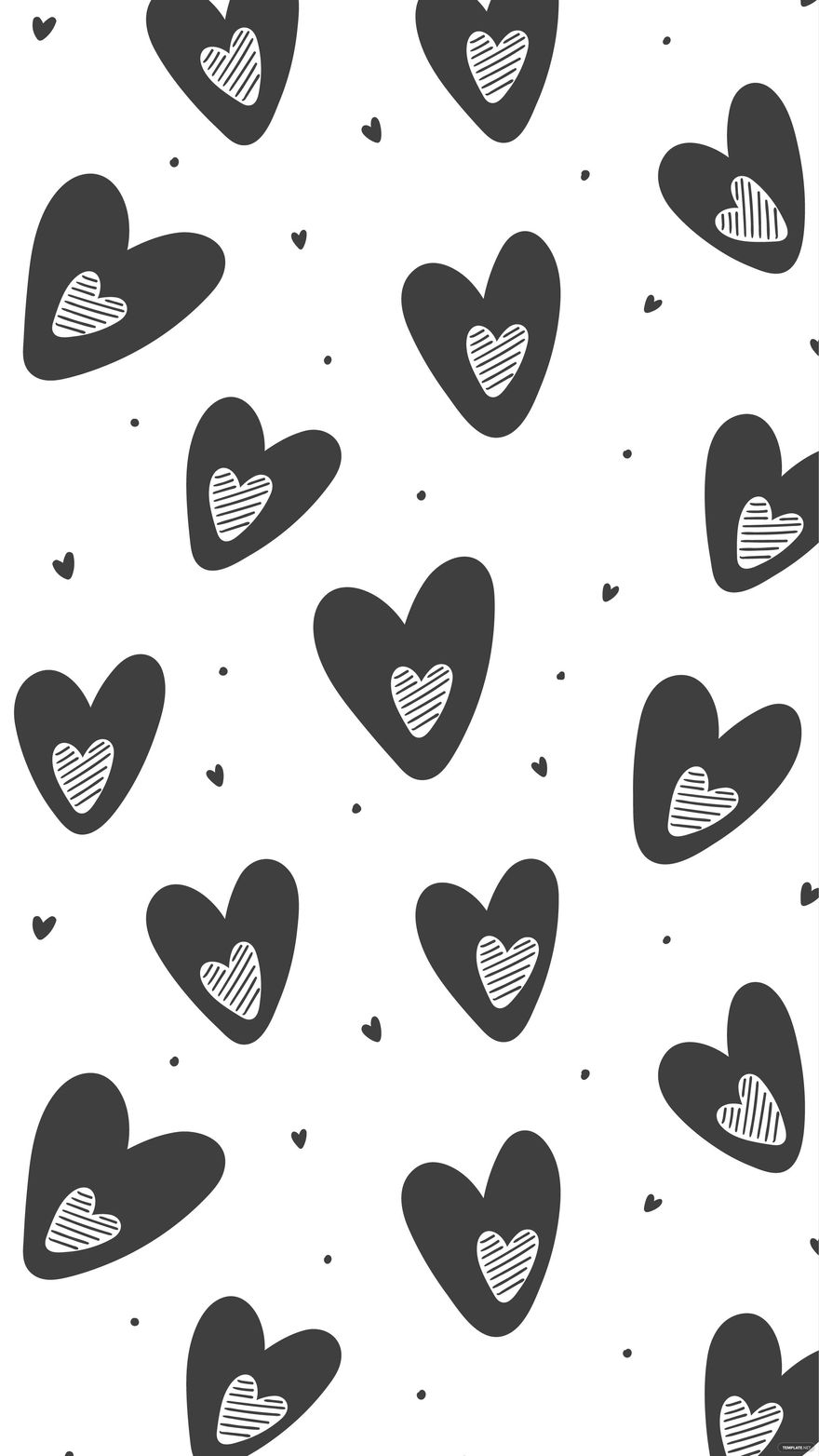 Free White And Black Heart Background in Illustrator, EPS, SVG, JPG