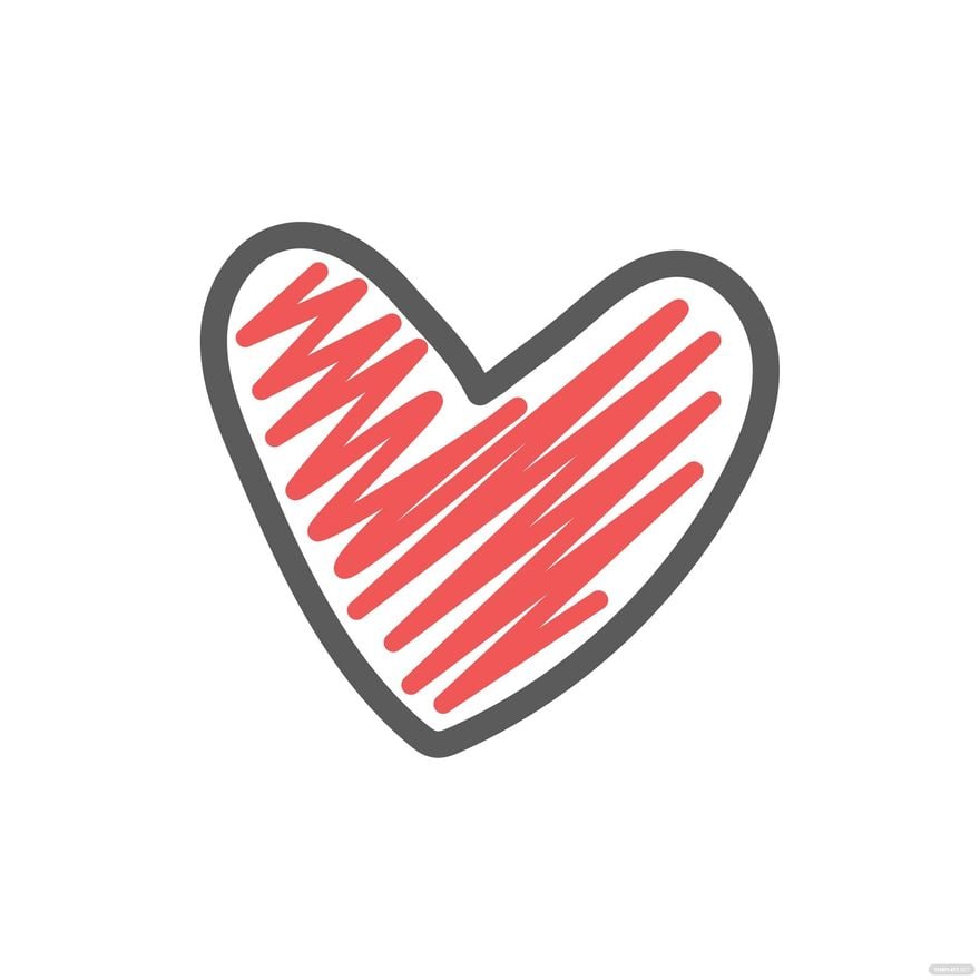 Transparent Doodle Heart Clipart in Illustrator, EPS, SVG, JPG, PNG