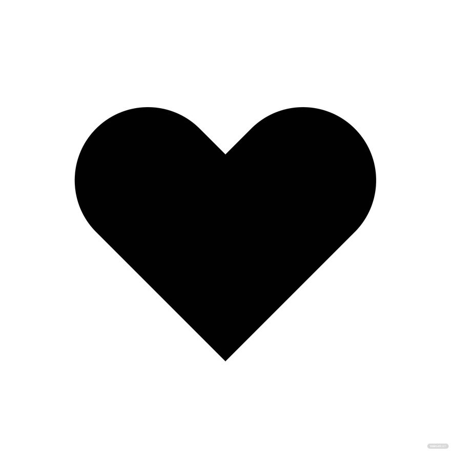 Free Solid Black Heart Clipart