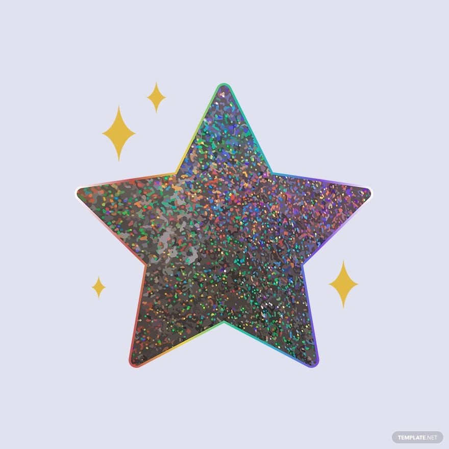 Free Vector  Glitter star sticker set vector