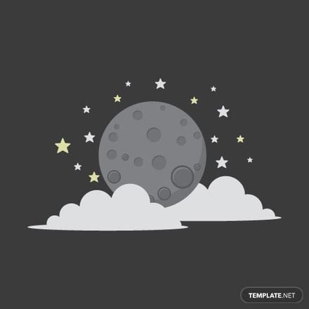 Moon and Stars Vector