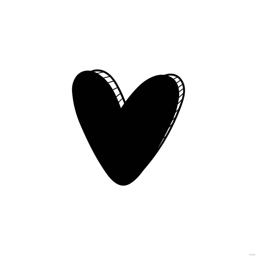 Doodle Black Heart Clipart