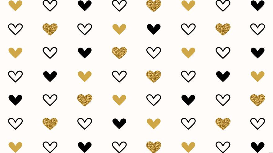 Black and Gold Heart Background