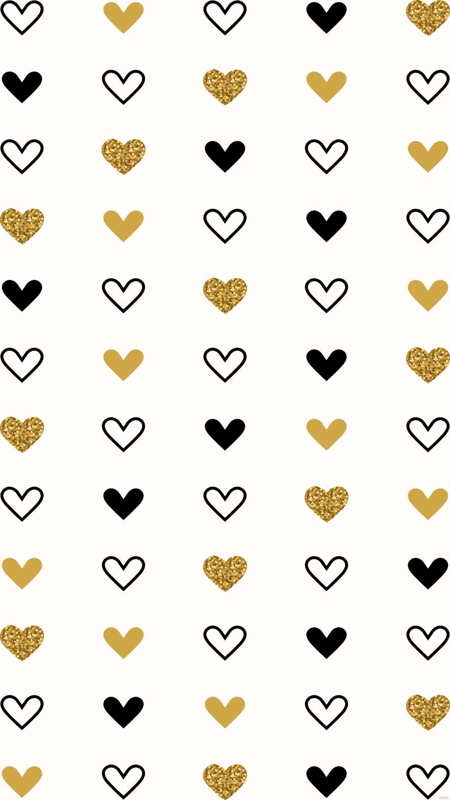 Free Black and Gold Heart Background