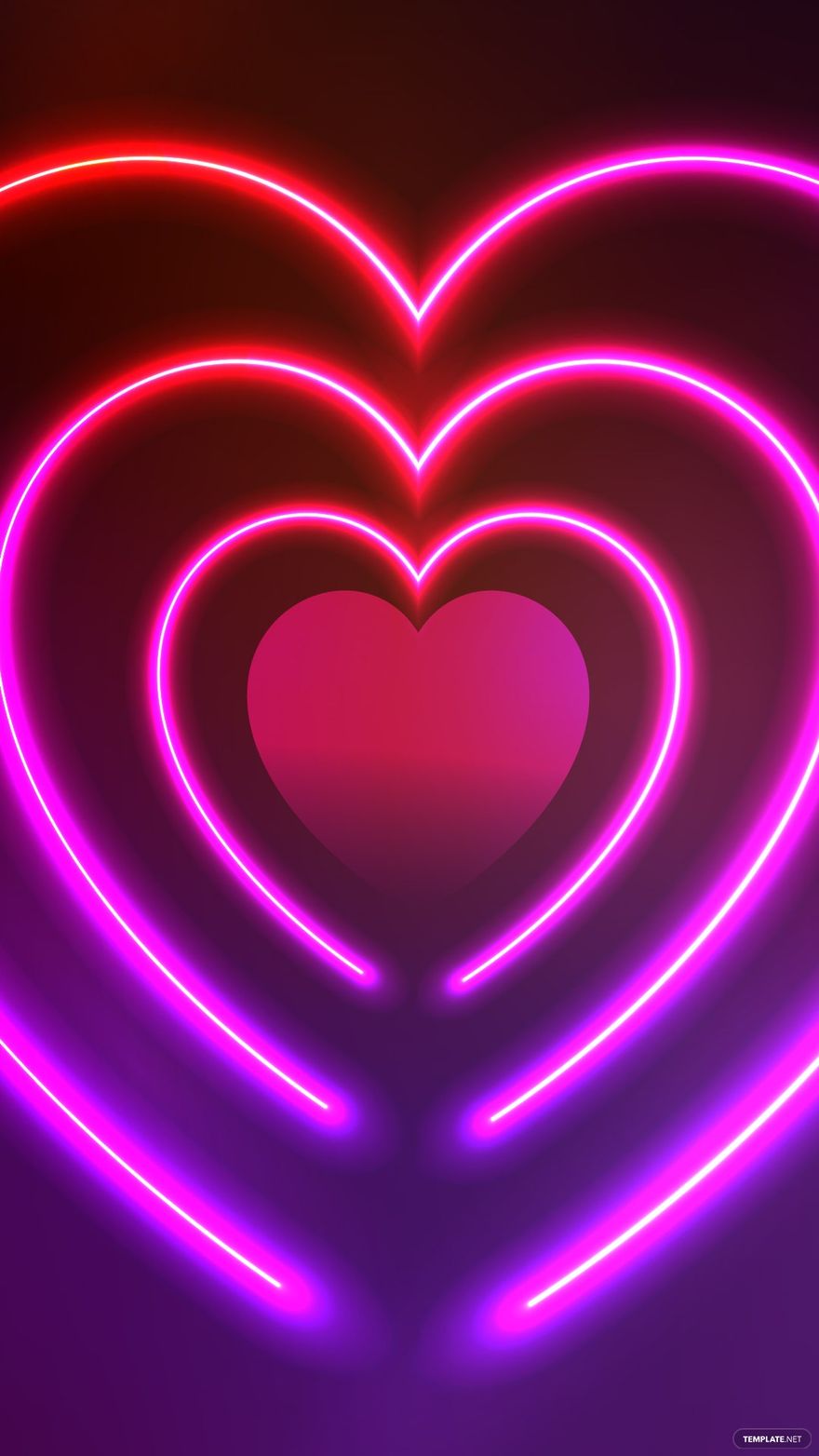 Free Neon Heart Background