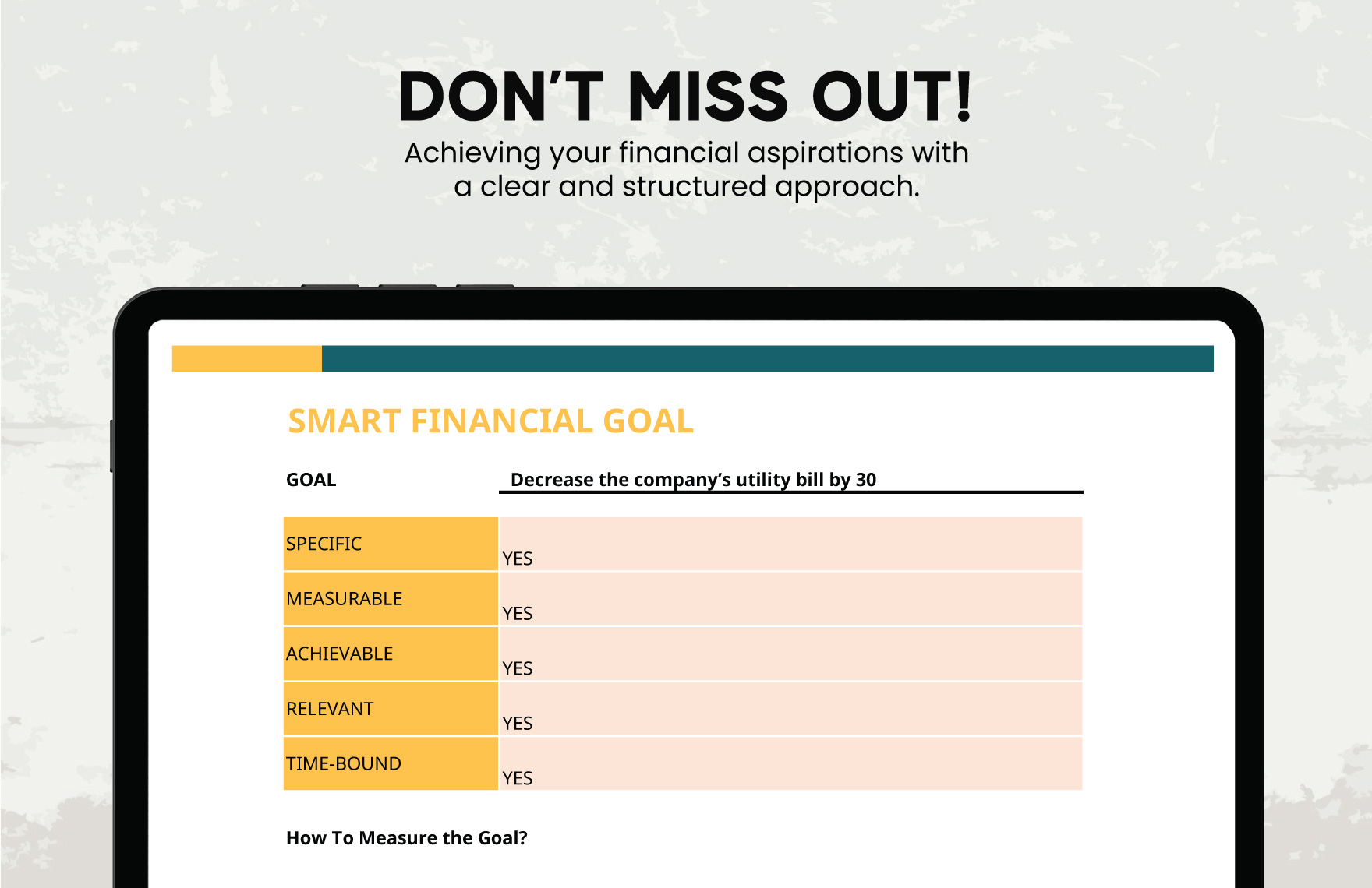 Smart Financial Goals Template