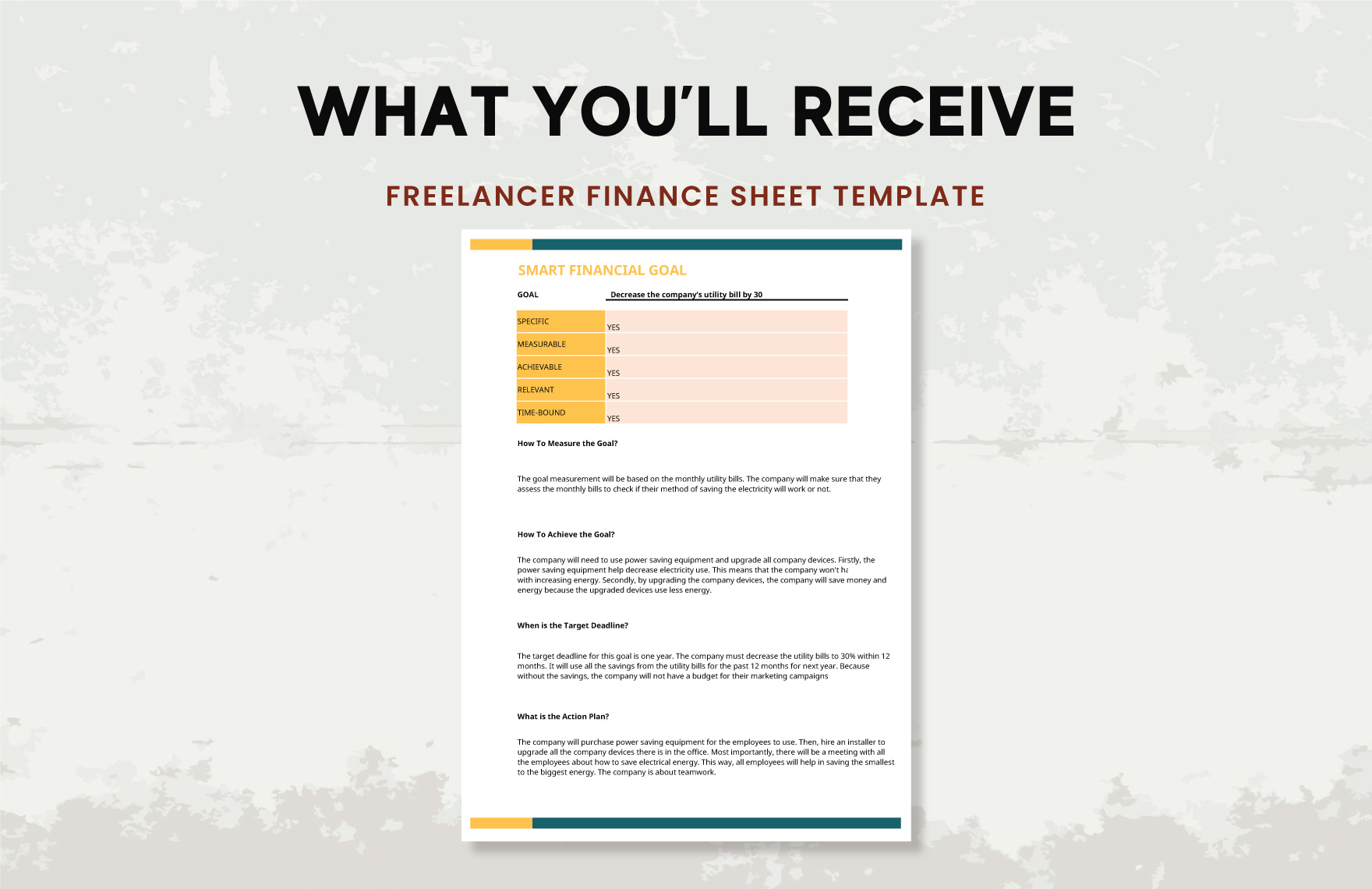 Smart Financial Goals Template