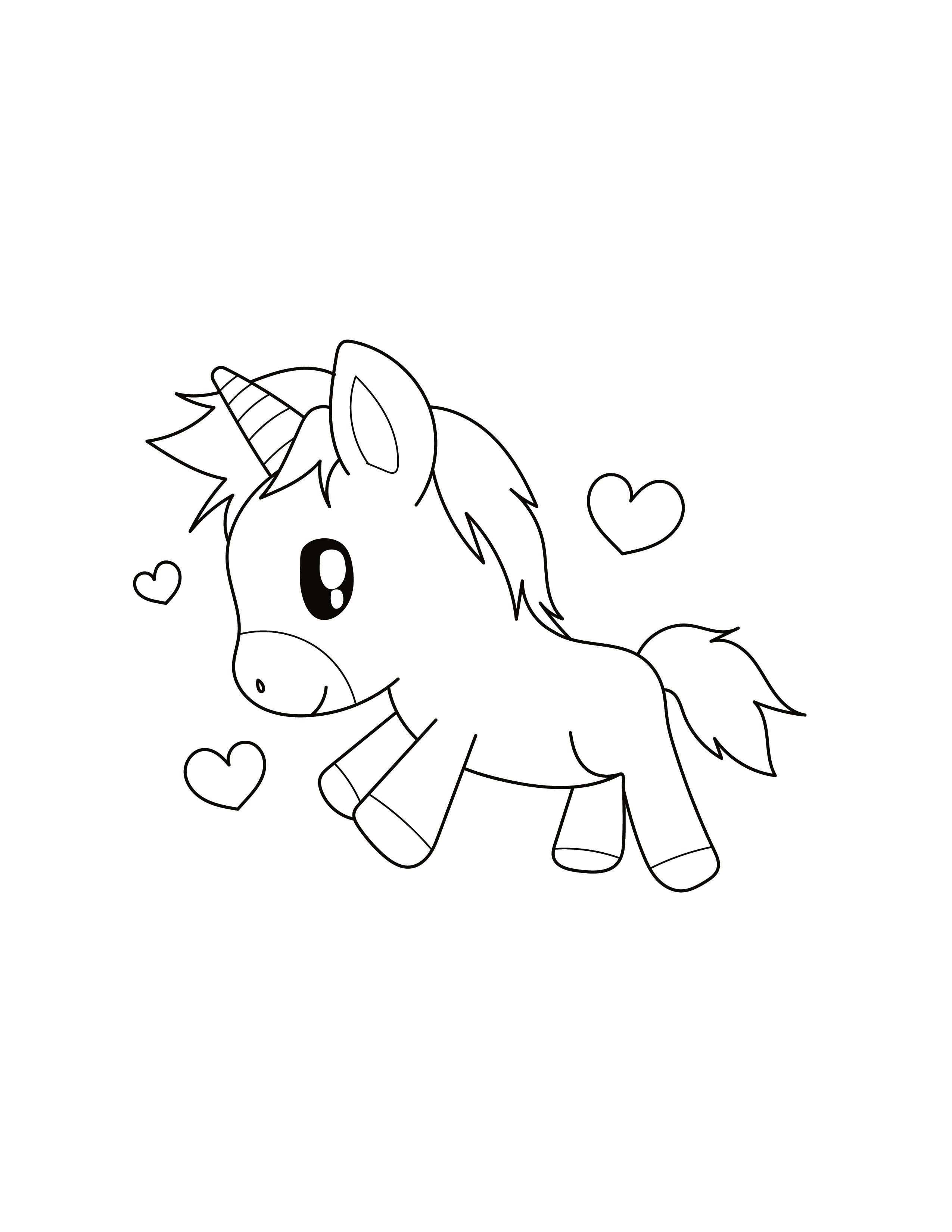 Free Unicorn Coloring Page for Kids   EPS, Illustrator, JPG, PNG ...
