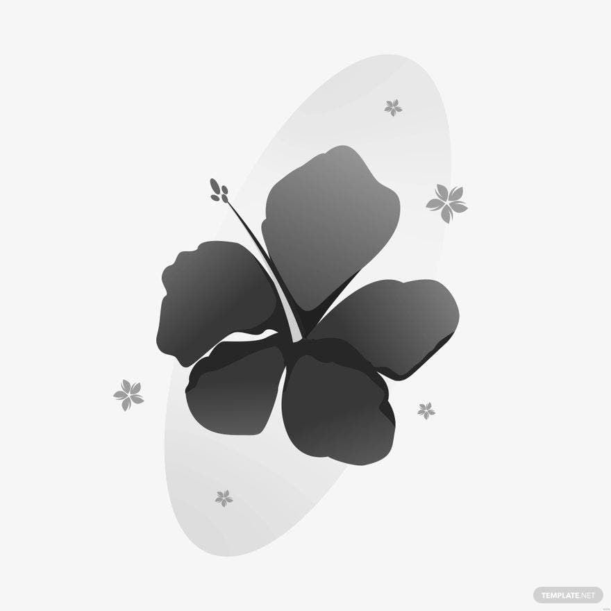 Black Hibiscus Flower Illustration in Illustrator, EPS, SVG, JPG, PNG