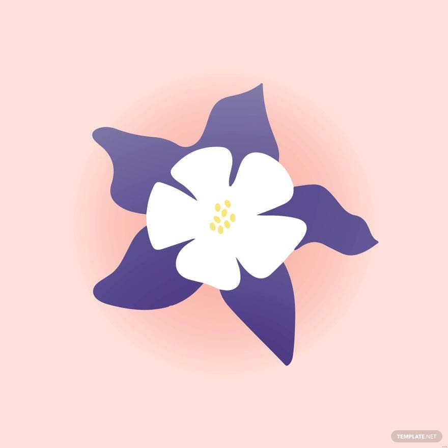 Columbine Flower Illustration in Illustrator, EPS, SVG, JPG, PNG