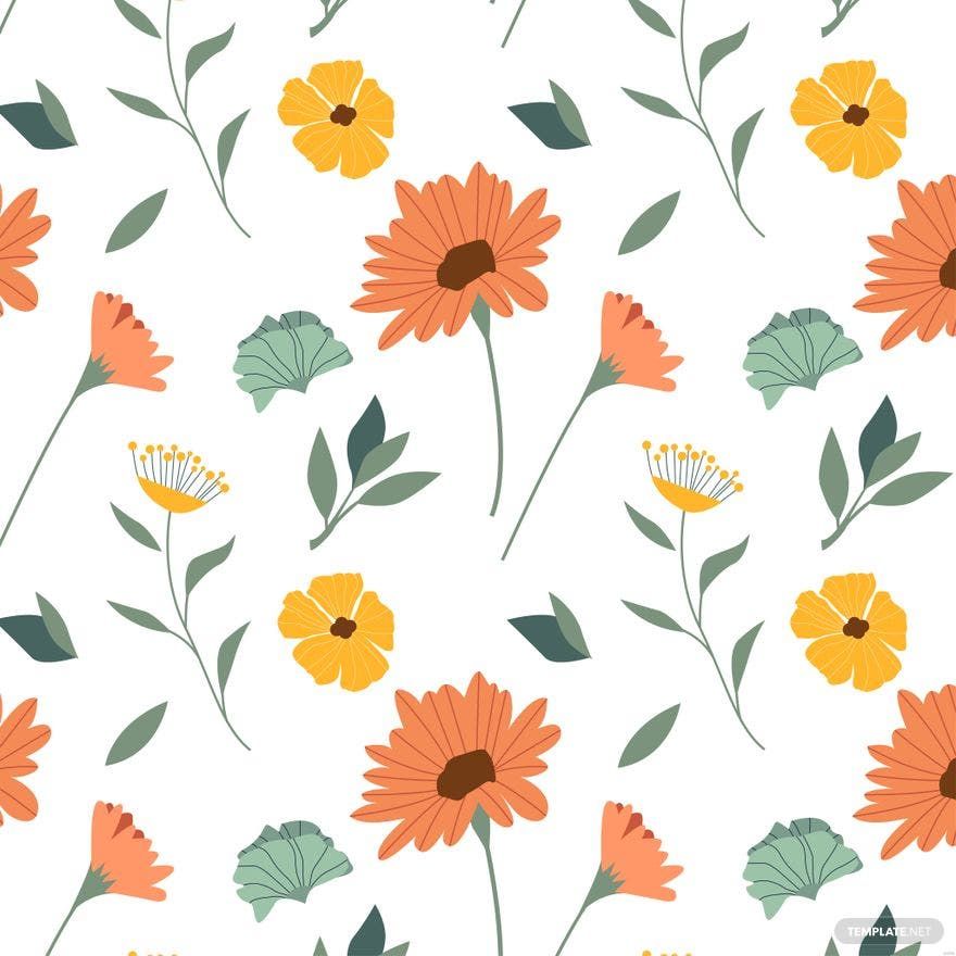 Flower Pattern Illustration in Illustrator, EPS, SVG, JPG, PNG