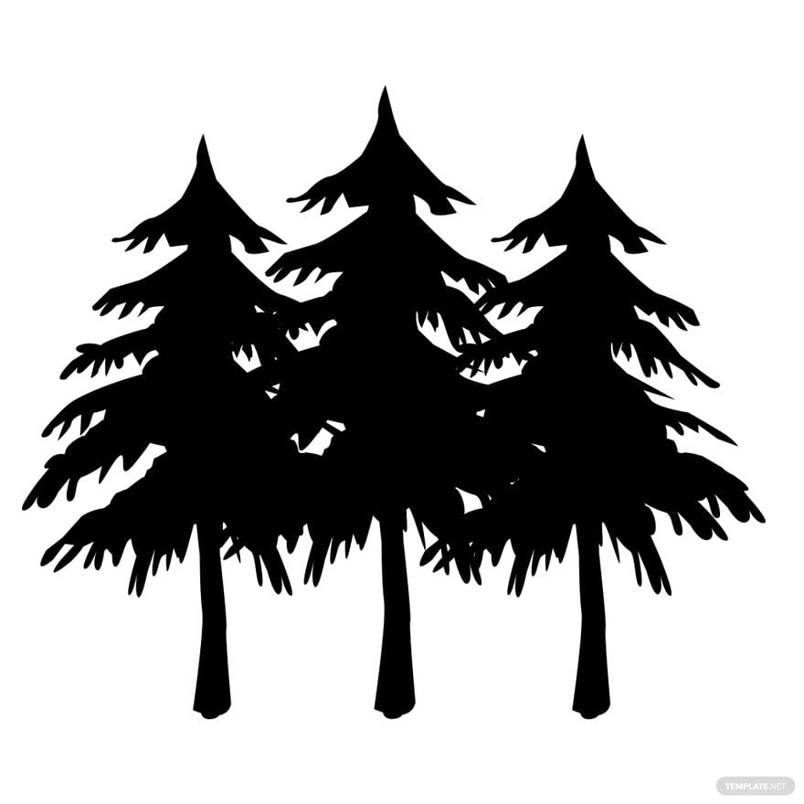 Free Winter Pine Tree Silhouette in Illustrator, PSD, EPS, SVG, JPG, PNG